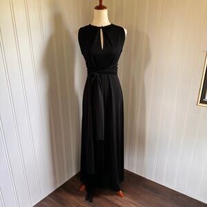 Vintage 70s Black Maxi Disco Dress S